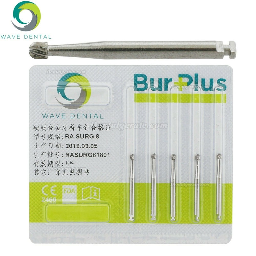 10 St&uuml;ck WaveDental RA SURG Winkelst&uuml;ck-Schaft Hartmetallbohrer Zahnmedizin 2 4 5 6 8# Runden Zahnbohrer